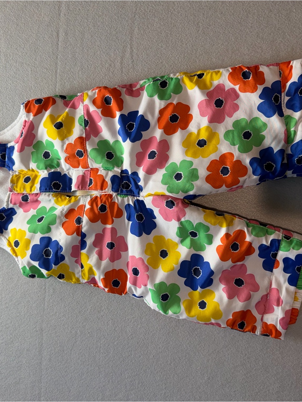 The Children’s Place Girls 12-18M Floral Snow Bib Overalls Ski Pants Fleece